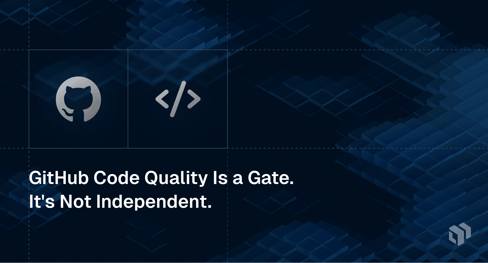 Steel gate barrier separating two independent pathways representing structural enforcement independence between code hosting and quality gates